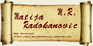 Matija Radokanović vizit kartica